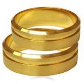 Aliança chata 6mm com rebaixo